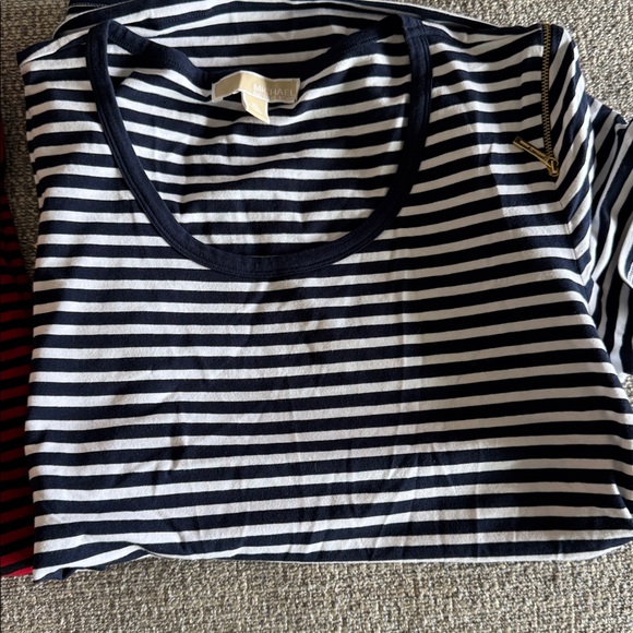 MICHAEL - 3 Michael Kors Tops - 1 NWT Blk - 2 Used Striped Tops - Set of 3 - Picture 3 of 5